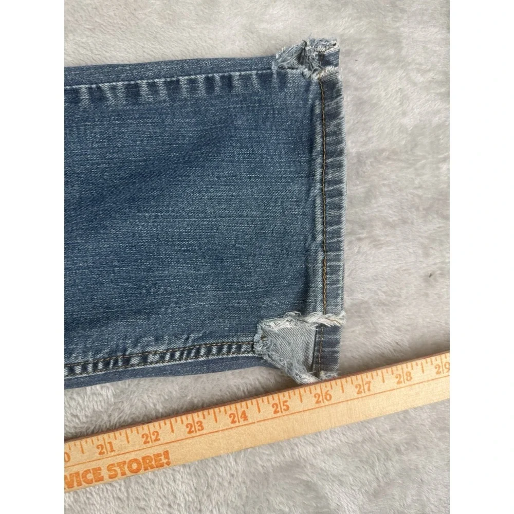 Levi's 505 Jeans Men's 32x30 Blue Denim Regular Fit Distressed Frayed Hem